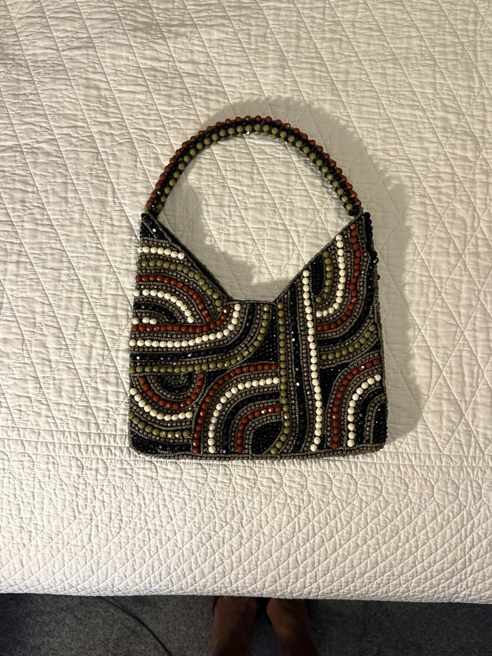 Beaded Multicolor Womens Handbag - Decorative Pattern